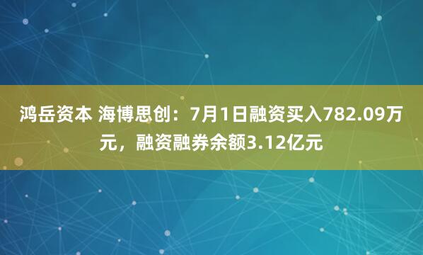 鸿岳资本 海博思创：7月1日融资买入782.09万元，融资融券余额3.12亿元